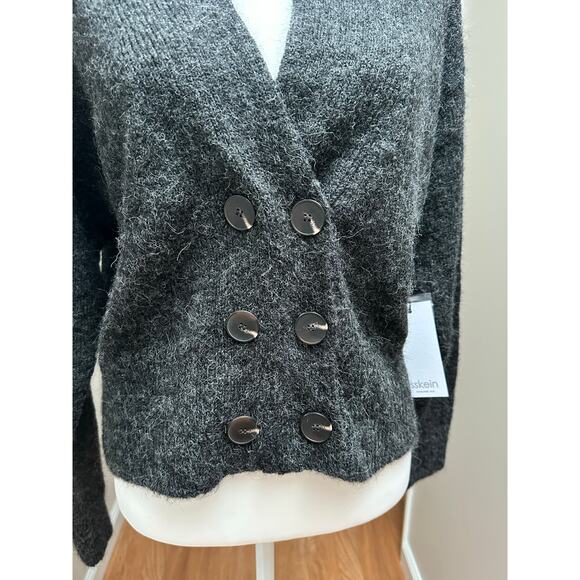 NEW SSKEIN Alpaca Charcoal Momo Cardigan Button Sweater size XS - Picture 4 of 8